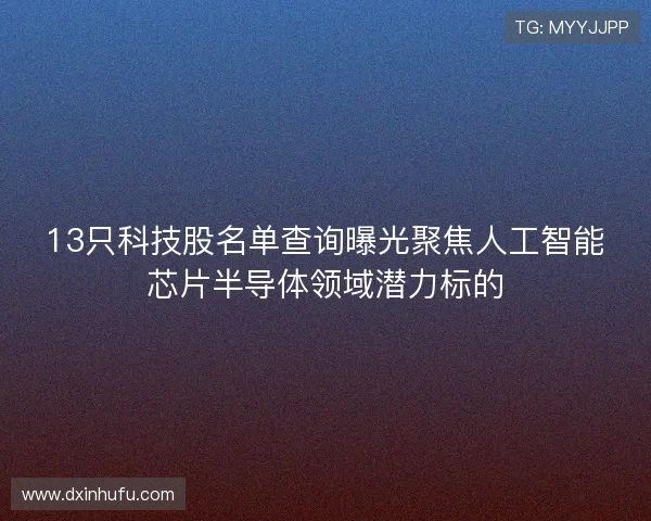 13只科技股名单查询曝光聚焦人工智能芯片半导体领域潜力标的